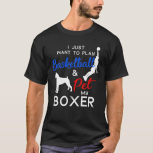 Boxer Funny Basketball Dog Owner Lover Xmas Gift T-Shirt