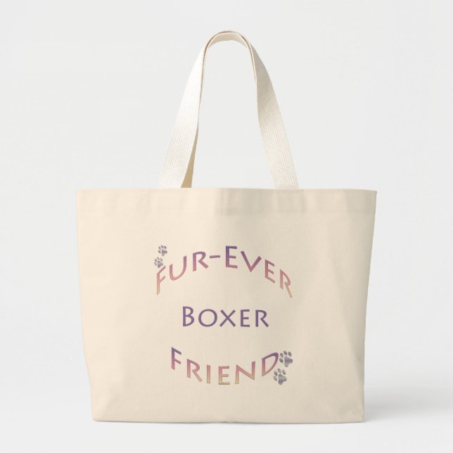 Boxer Furever Large Tote Bag (Front)