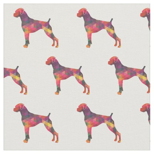 Boxer Geometric Pattern Dog Silhouette Multi Fabric