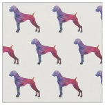 Boxer Geometric Pattern Dog Silhouette Purple Fabric