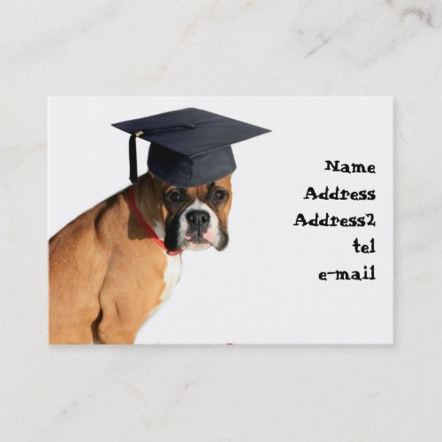 Boxer graduate business card