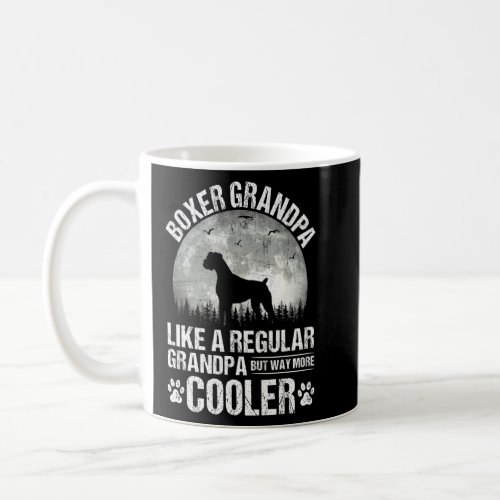 Boxer Grandpa  Moon Vintage Dog Fathers Day  Coffee Mug