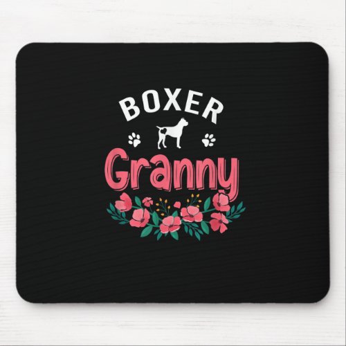 Boxer Granny Gifts Womens Cute Dog Lover Owner Chr Mouse Pad