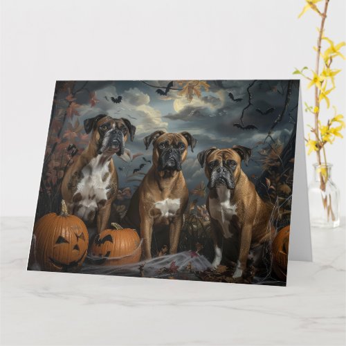Boxer Halloween Night Doggy Delight Card