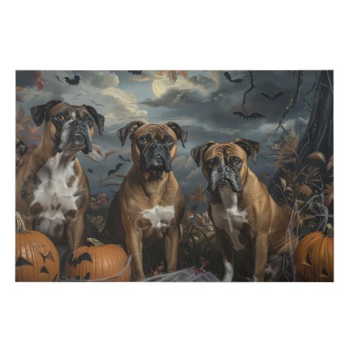 Boxer Halloween Night Doggy Delight Faux Canvas Print