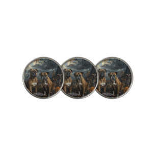Boxer Halloween Night Doggy Delight Golf Ball Marker