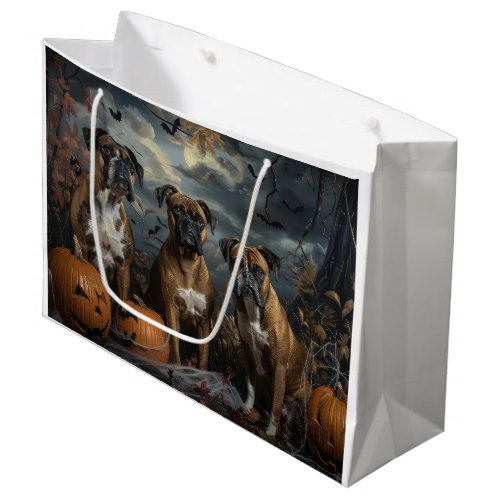 Boxer Halloween Night Doggy Delight Large Gift Bag