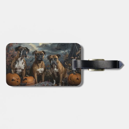 Boxer Halloween Night Doggy Delight Luggage Tag