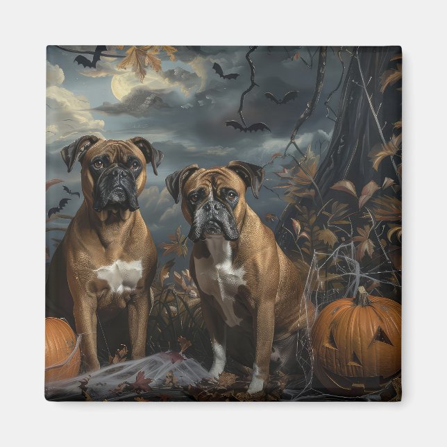 Boxer Halloween Night Doggy Delight Magnet (Front)