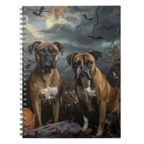 Boxer Halloween Night Doggy Delight Notebook