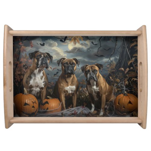 Boxer Halloween Night Doggy Delight Serving Tray
