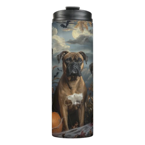 Boxer Halloween Night Doggy Delight Thermal Tumbler