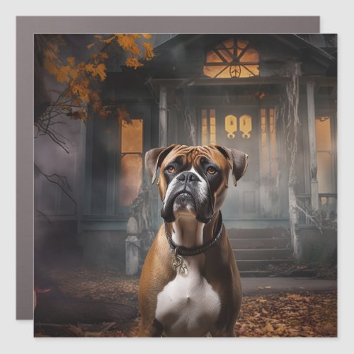 Boxer Halloween Scary Car Magnet