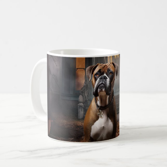 Boxer Halloween Scary Coffee Mug (Front Left)