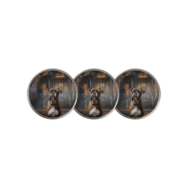 Boxer Halloween Scary Golf Ball Marker (3 Up)