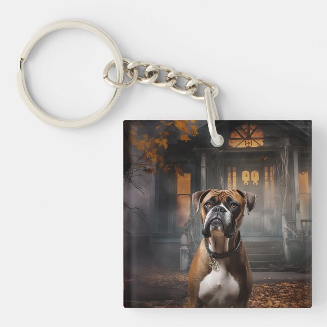 Boxer Halloween Scary Keychain (Front)