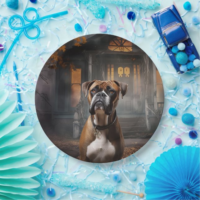 Boxer Halloween Scary Paper Plates (Party)