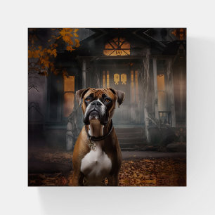 Boxer Halloween Scary Paperweight
