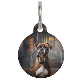 Boxer Halloween Scary Pet ID Tag