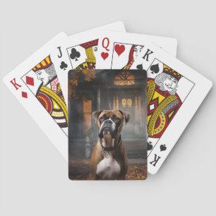Boxer Halloween Scary Poker Cards