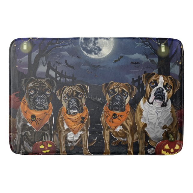 Boxer Halloween Spooky Bath Mat (Front)