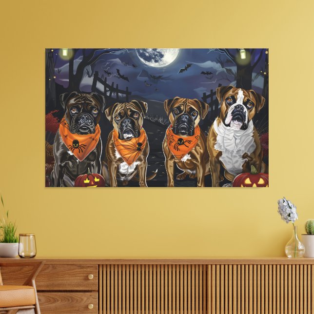 Boxer Halloween Spooky Canvas Print (Insitu(LivingRoom))