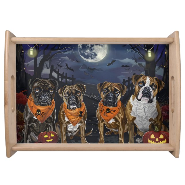 Boxer Halloween Spooky Serving Tray (Front)