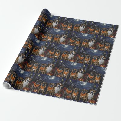 Boxer Halloween Spooky Wrapping Paper