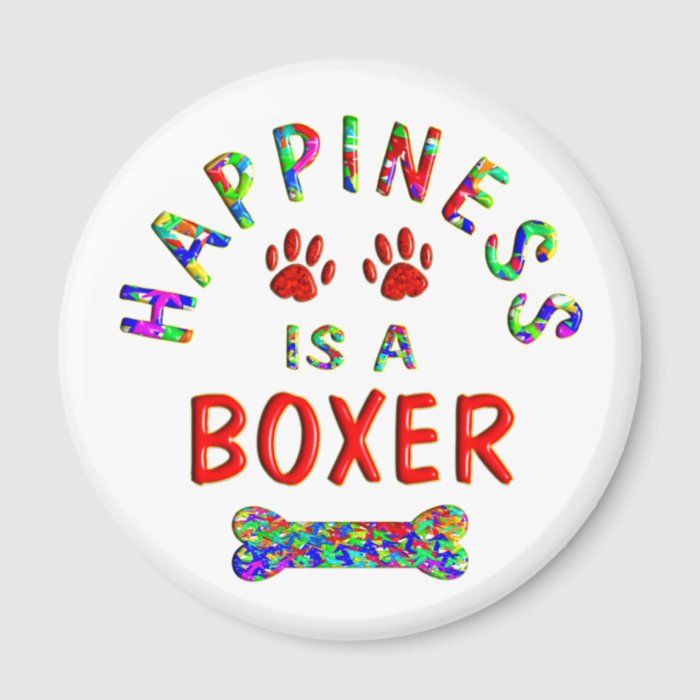 Boxer Happiness Magnet