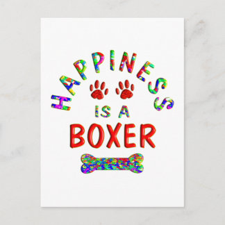 Boxer Happiness Postcard