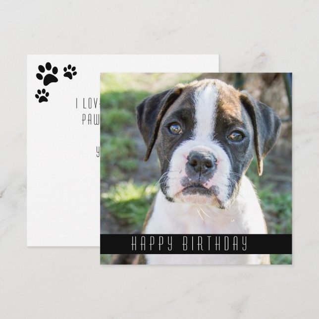 Boxer Happy Birthday Wishes Dog Birthday Card (Front/Back)