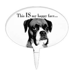 Boxer Happy Face Cake Topper