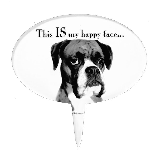 Boxer Happy Face Cake Topper (Front)