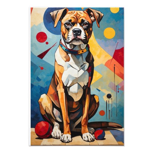 Boxer Harmony A Digital Ode to Kandinskys Canine Photo Print