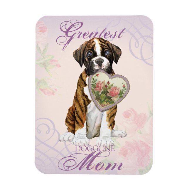 Boxer Heart Mom Magnet (Vertical)