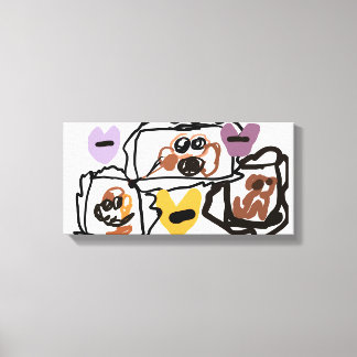 Boxer hearts canvas print