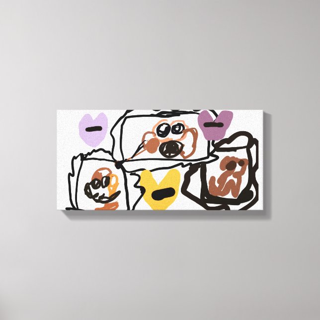 Boxer hearts canvas print (Front)