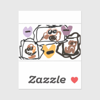 Boxer hearts sticker