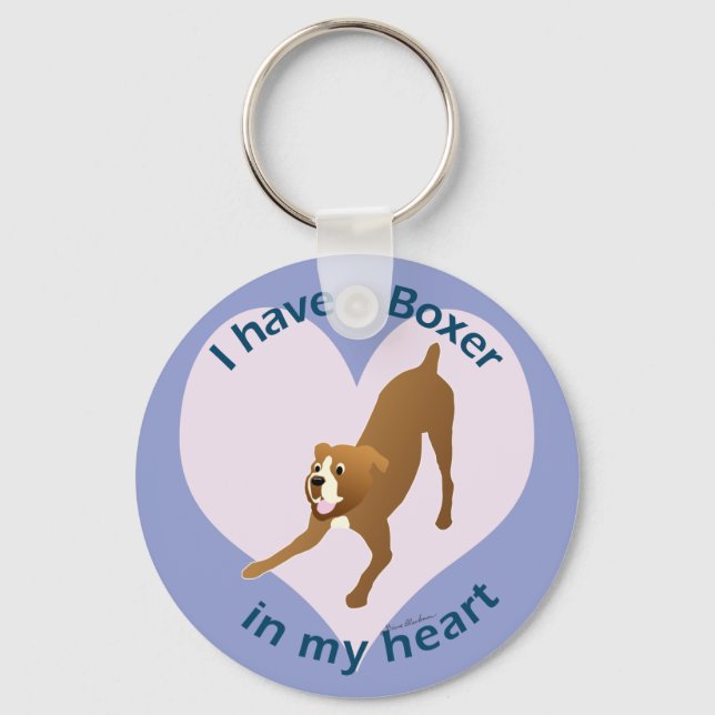 Boxer In My Heart Keychain (Front)