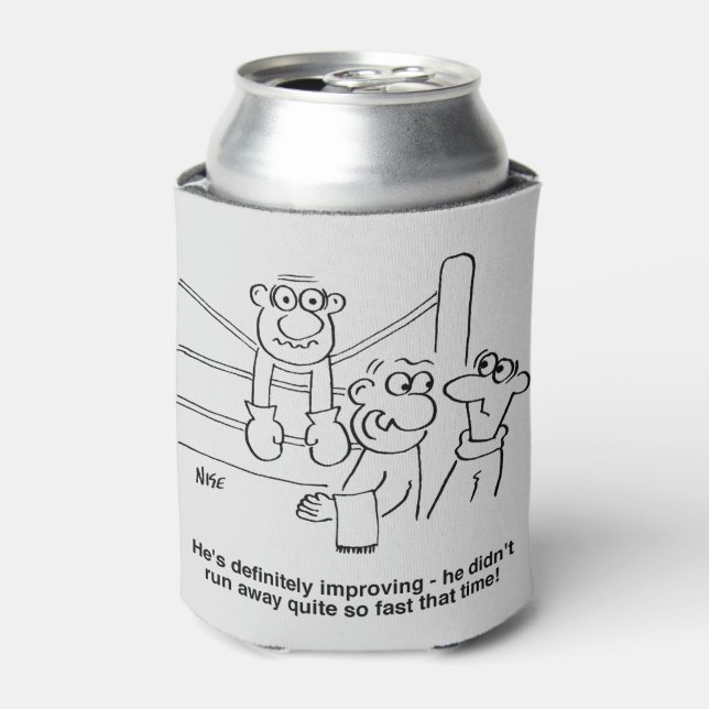 Boxer in the Boxing Ring. Funny Can Cooler (Can Front)