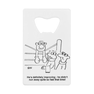 Boxer in the Boxing Ring. Funny Credit Card Bottle Opener