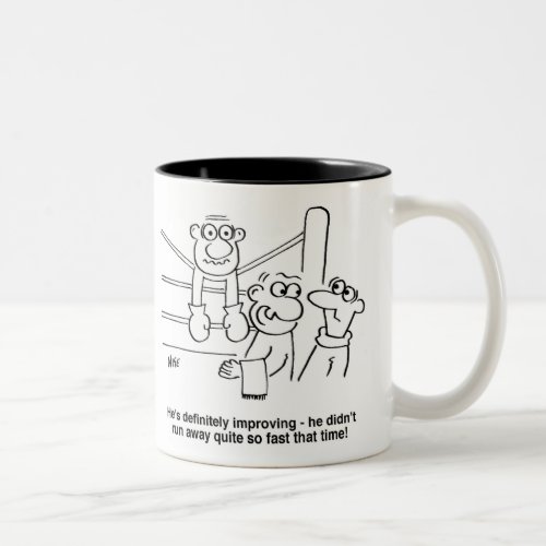 Boxer in the Boxing Ring Funny Two_Tone Coffee Mug