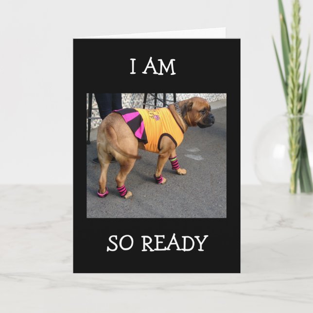 BOXER IS SO READY TO HELP CELEBRATE YOUR BIRTHDAY CARD (Front)
