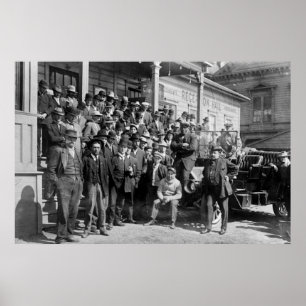 Boxer Jack Johnson and Trainers, early 1900s Poster