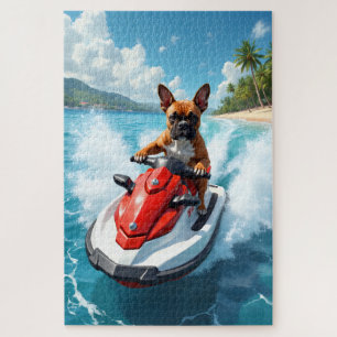 Boxer Jet Ski Beach Scene Jigsaw Puzzle