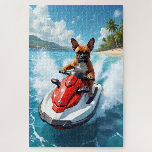 Boxer Jet Ski Beach Scene Jigsaw Puzzle (Vertical)