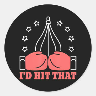 Boxer Knockout Punch Sports Fight Boxing Gloves Classic Round Sticker