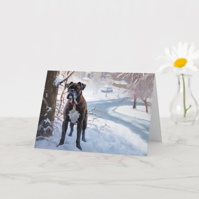 Boxer Let It Snow Christmas Card (Small Plant)
