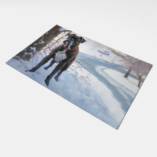 Boxer Let It Snow Christmas Doormat