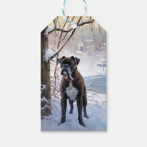 Boxer Let It Snow Christmas Gift Tags